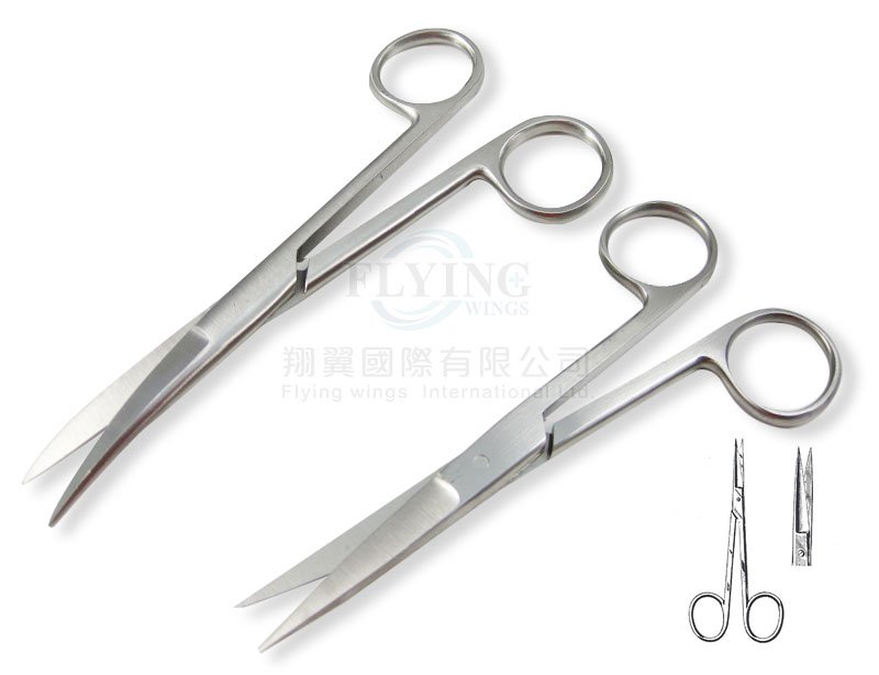 U.K雙尖剪刀(直)14cm / (彎)14cm
