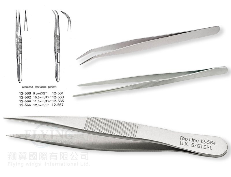 U.K長鑷子(無齒)18 / 25 / 30cm | U.K小尖鑷(直&彎)-11.5cm