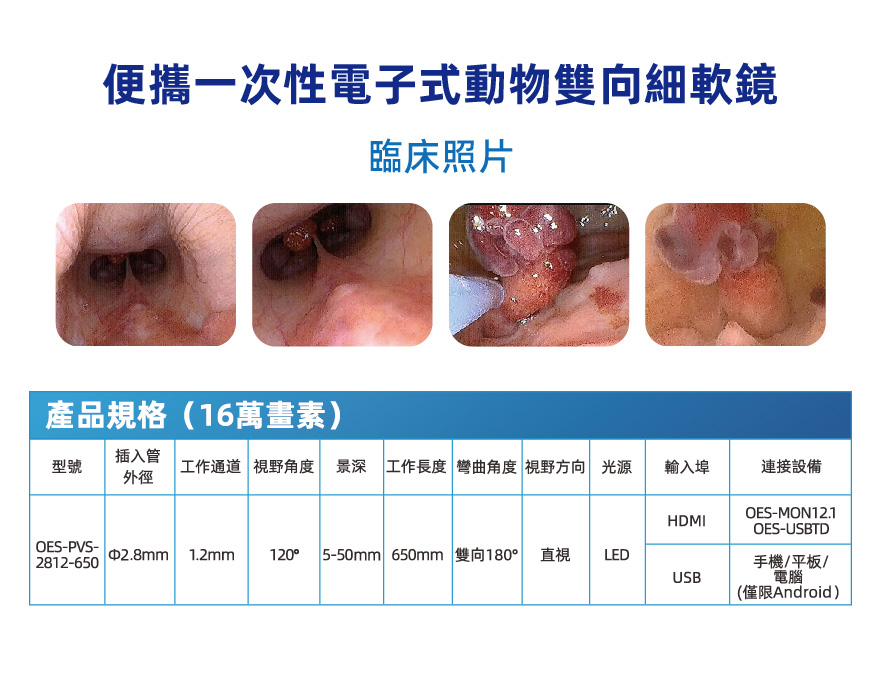 獸用便攜一次性電子式動物雙向細軟鏡(內視鏡)